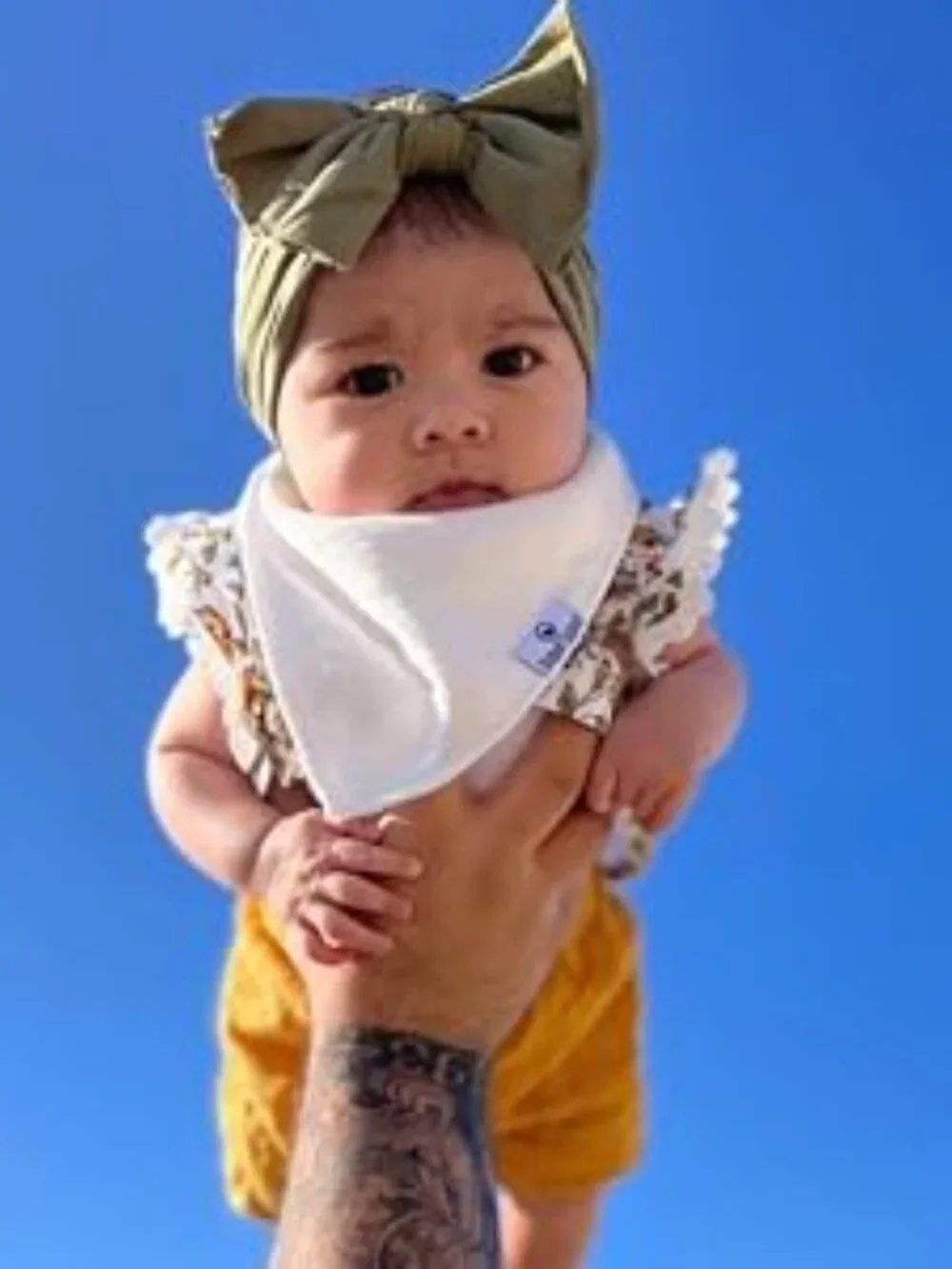 Diaper Squad 10 pack White Organic Cotton & Fleece Baby Bandana Drool Bibs Set
